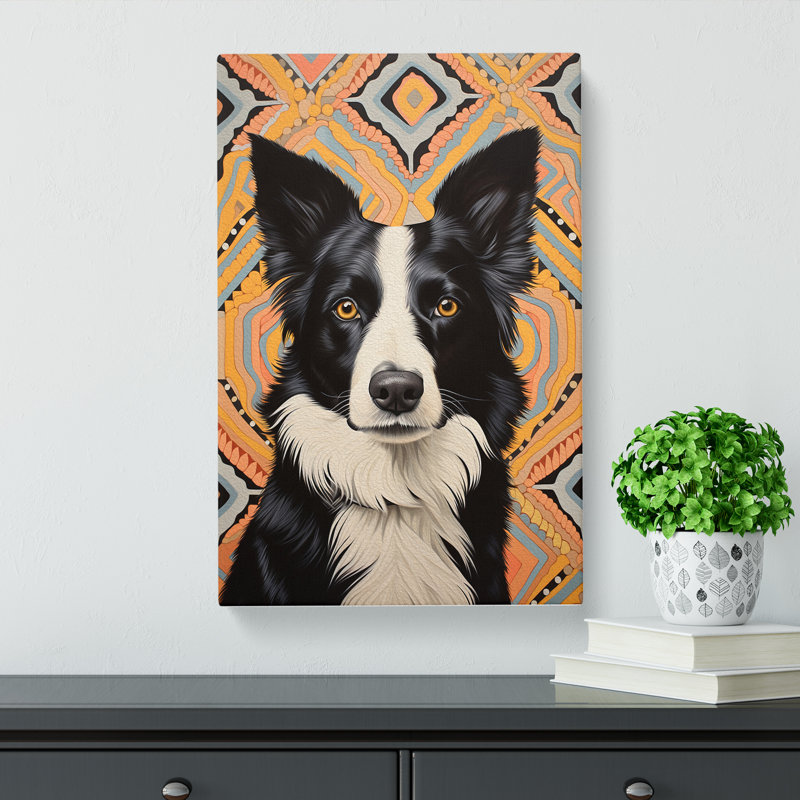 Border Collie No.2 - Print, 60cm H x 40cm W x 3cm D