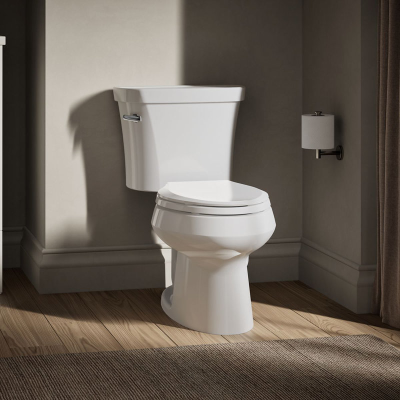 Toilette allongée deux pièces à faible consommation d'eau Wellworth® 1,28 GPF (siège non inclus), Blanc