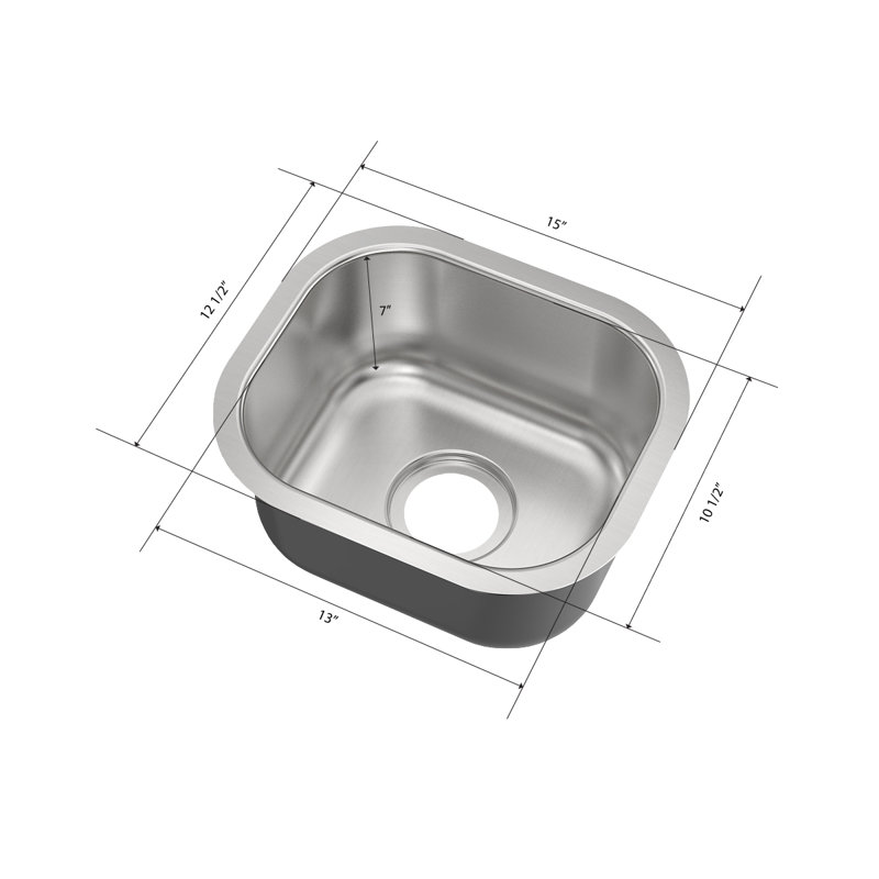 Évier de cuisine encastré à simple cuve en acier inoxydable