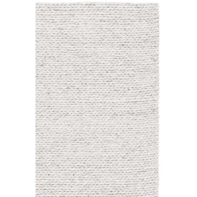Tapis en laine / viscose / coton tissé à la main Natura en gris clair / beige