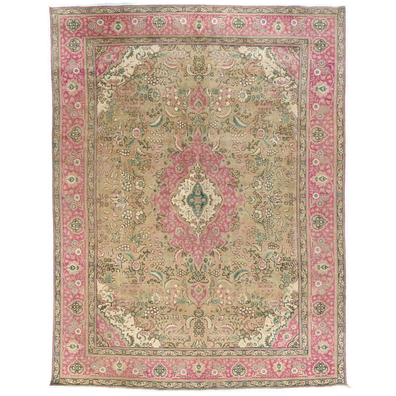 Tapis oriental délavé semi-antique