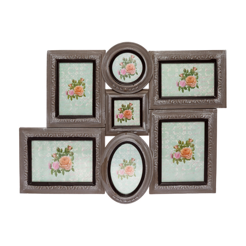 Clouse Wood Embossed Picture Frame, Grey/Brown/Blue
