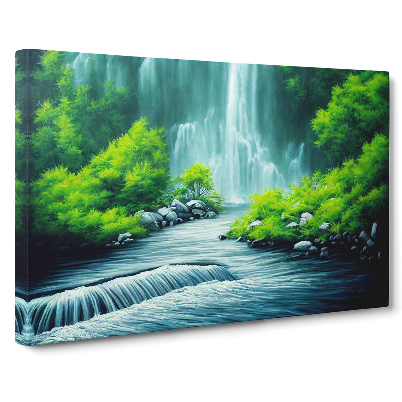 Waterfall Art Painting Vol.3 - Wrapped Canvas