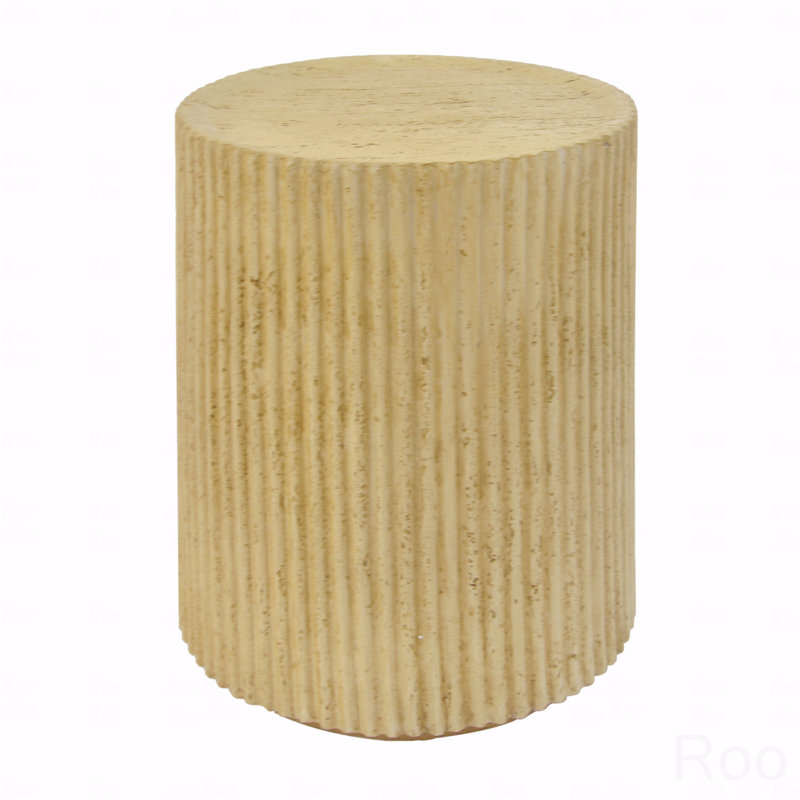 Table d'appoint cylindrique Mgo, texture bois