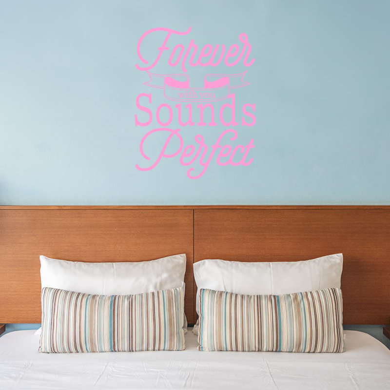 Adhésif décoratif «Forever With You Sounds Perfect», Rose, H 22 po x l 18 po