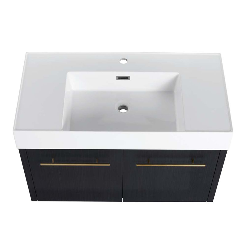 Meuble-lavabo simple avec plateau en résine 35,4 po Rothmuller
