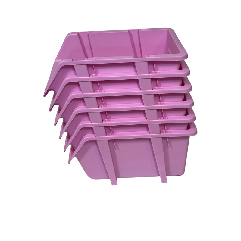 Ensemble de bacs empilables en plastique Henriha, Lavande