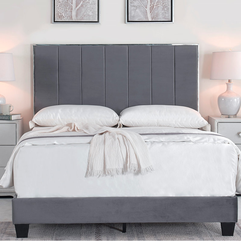 Kolin Upholstered Standard Bed, Gray, Full
