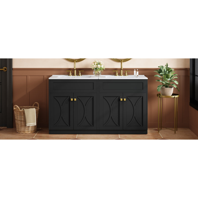 Meuble-lavabo moderne en bois massif
