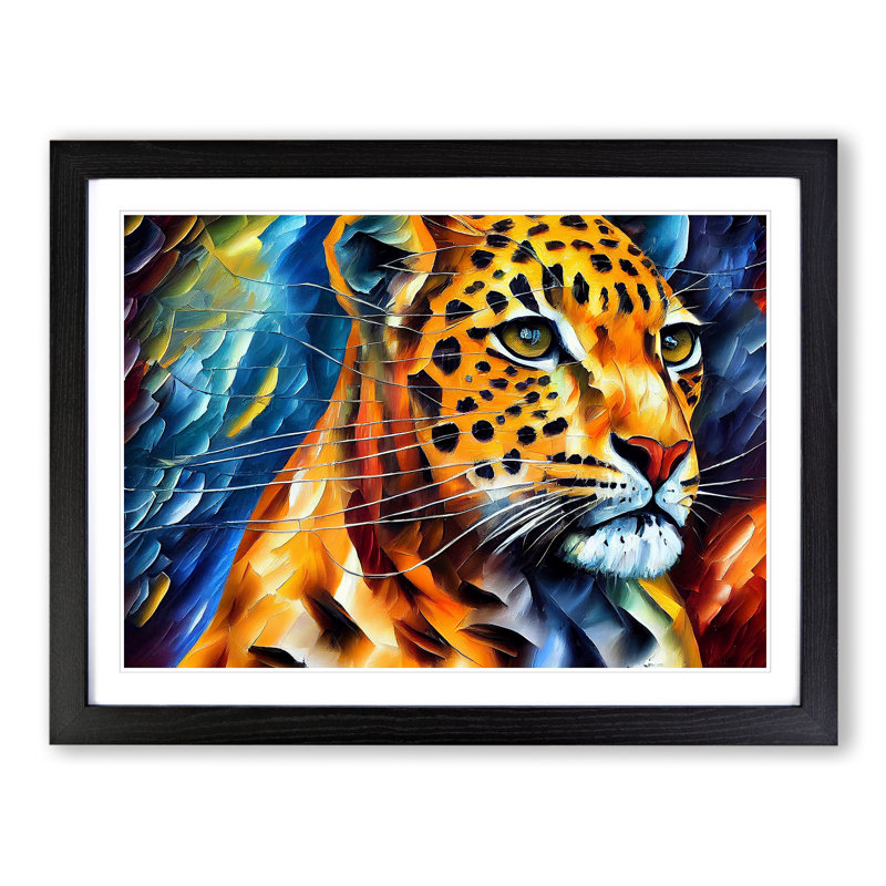 Leopard Vol.3 Abstract - Framed Print, Black, 46cm H x 64cm W
