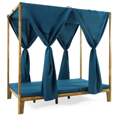 Daybed With Waterproof Curtains And Structure Featuring Adjustable Shade Water- Upholstery