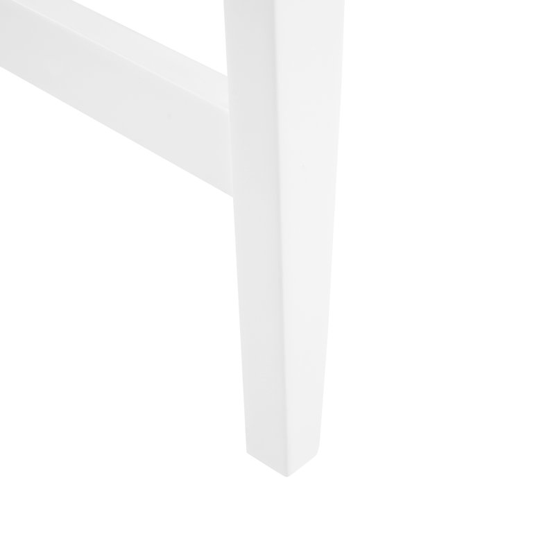 Eva Stool with Solid Wood Frame, Eggshell White