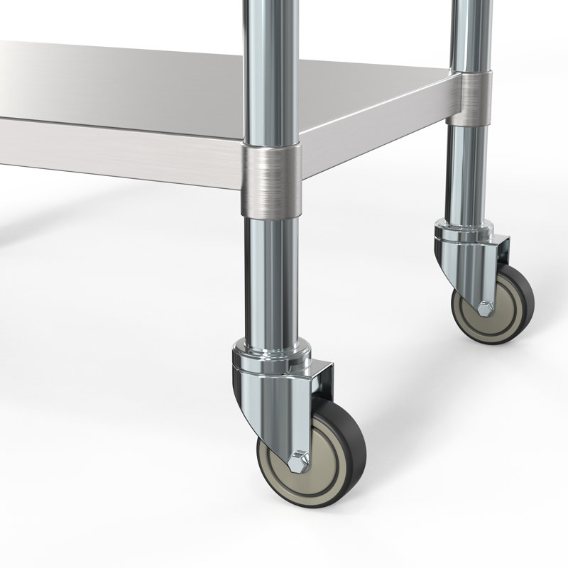 Stainless Steel Top Height-Adjustable Workbench with Wheels, 36 W" x 24 D"