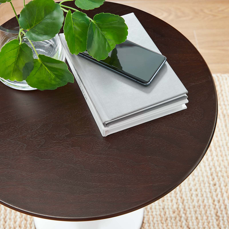 Table d'appoint ronde Modway Lippa, Brun, Doré