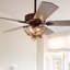Ventilateur de plafond en bois de cerf 52 po, lustres de style campagnard avec 5 pales de ventilateur en bois et ensemble de télécommande