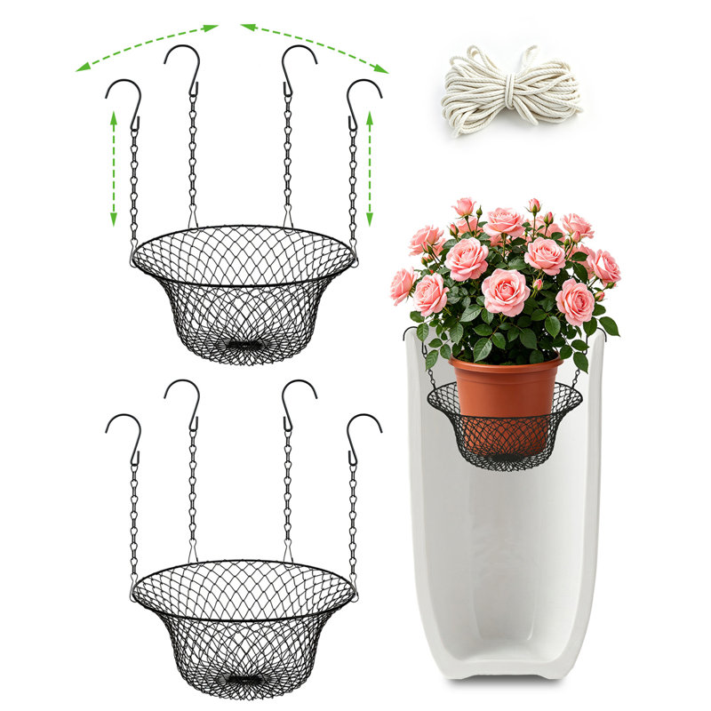 2 Pack Adjustable Height Planter Insert for Tall Pots