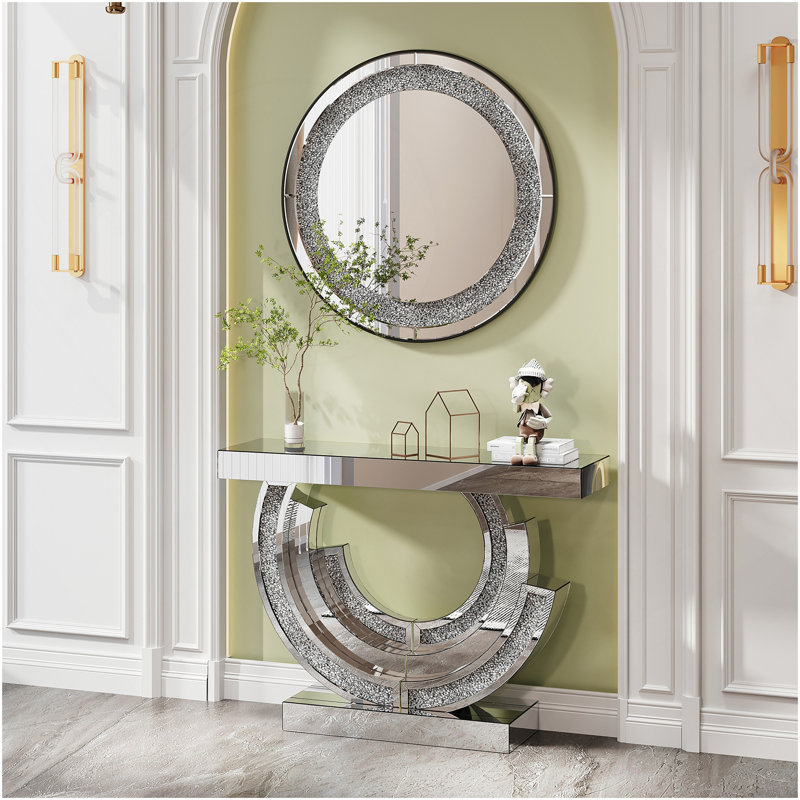 Miroir rond en cristal 33,46 "(85Cm)