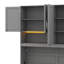 Lit simple escamotable mural simple avec armoire supérieure, supports, lit pliant peu encombrant avec éclairage et port USB-1954527319