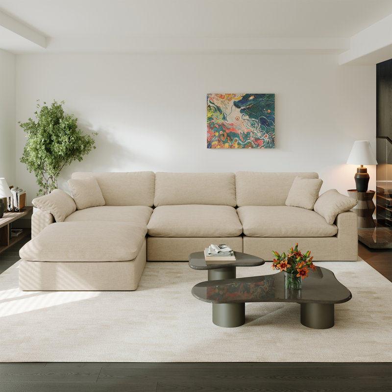 Canapé modulaire à assise profonde pour salon, Khaki
