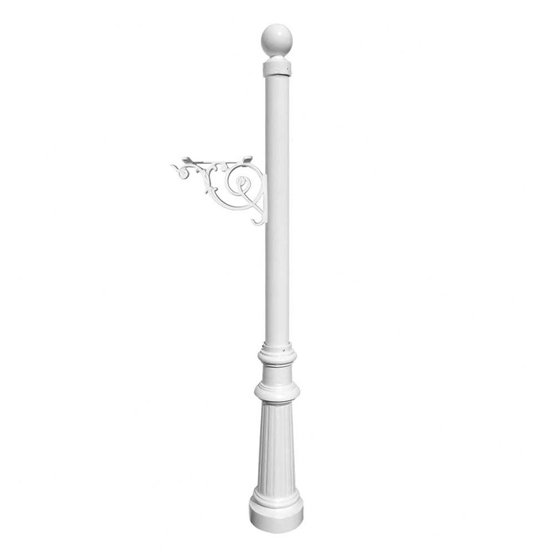 Lewiston Mailbox Aluminum Post Mounted Mailbox, White