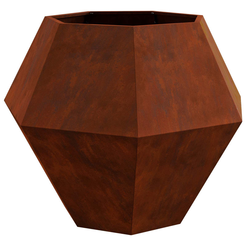  Planter Rusty Weathering Steel, 80cm H x 100cm W x 100cm D