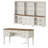 2 - Piece Office Set, 56" Executive Desk, Bookcases With 3 Drawers And 2 Glass Cabinets-500983229