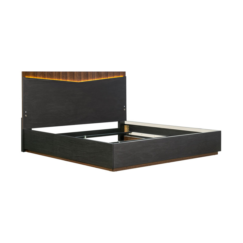 Kayner Bed With LED Lights - Charcoal, King