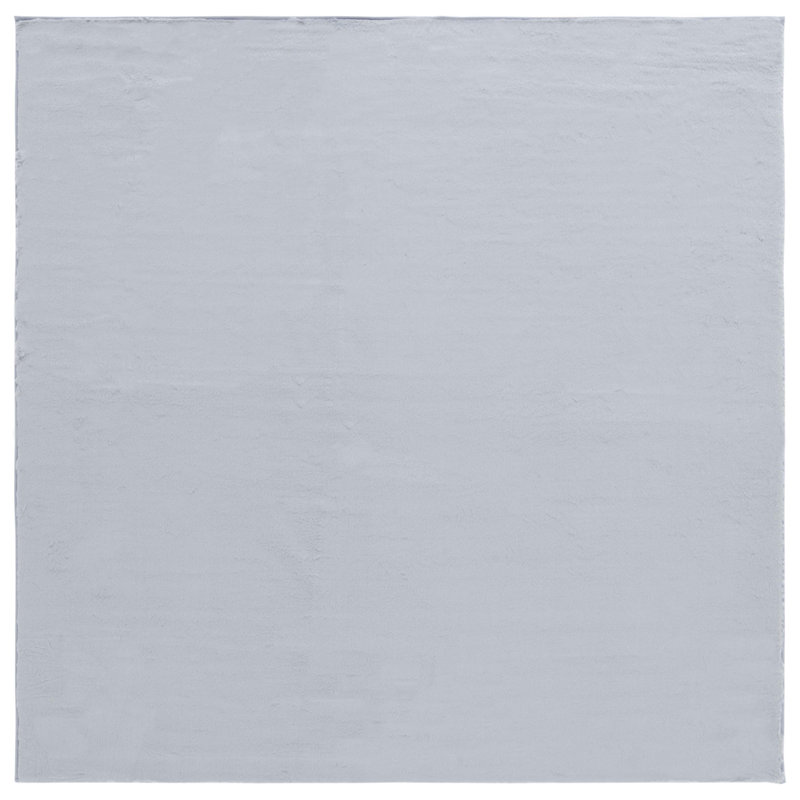 Faux Rabbit Fur Performance Machine Washable Solid Color Rug