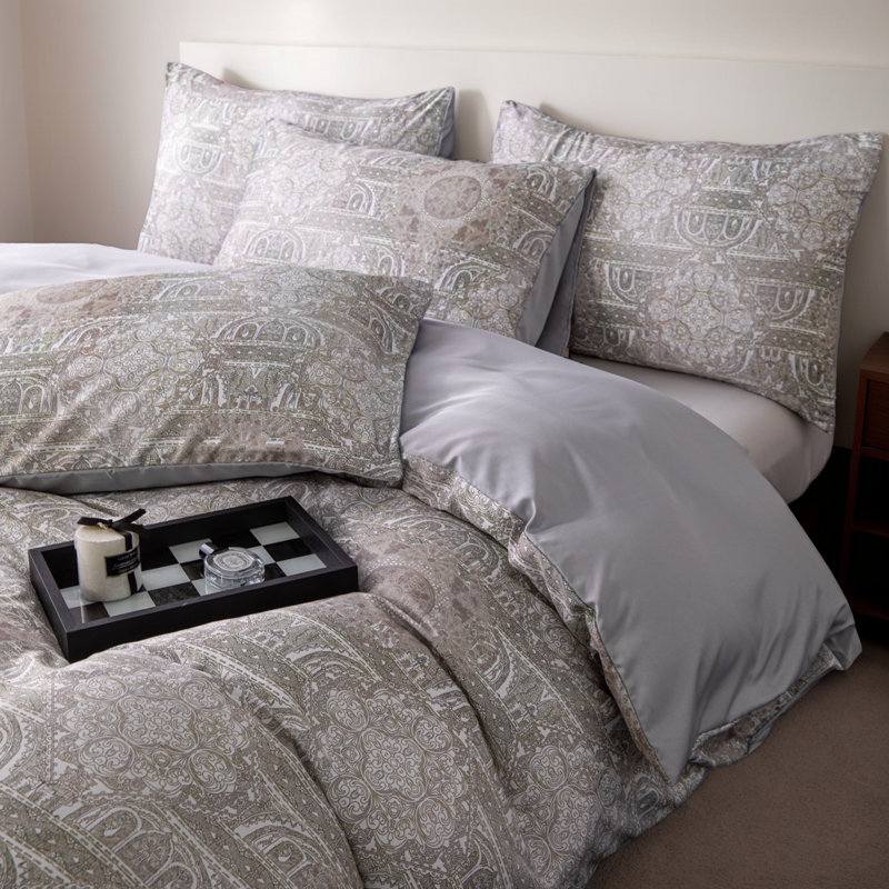 Dailynap Retro brown Jacquard Printed Bedding Set, King Duvet Cover + 2 Pillowcases