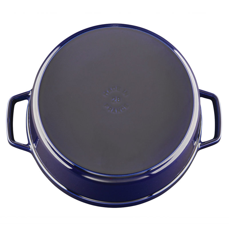 Staub Cast Iron 7 Qt. Cast Iron Round Dutch Oven, Dark Blue