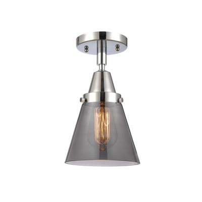 Cône Caden - 1 lumière encastrée 6 po - Ampoule DEL - Finition chrome poli - Abat-jour fumée
