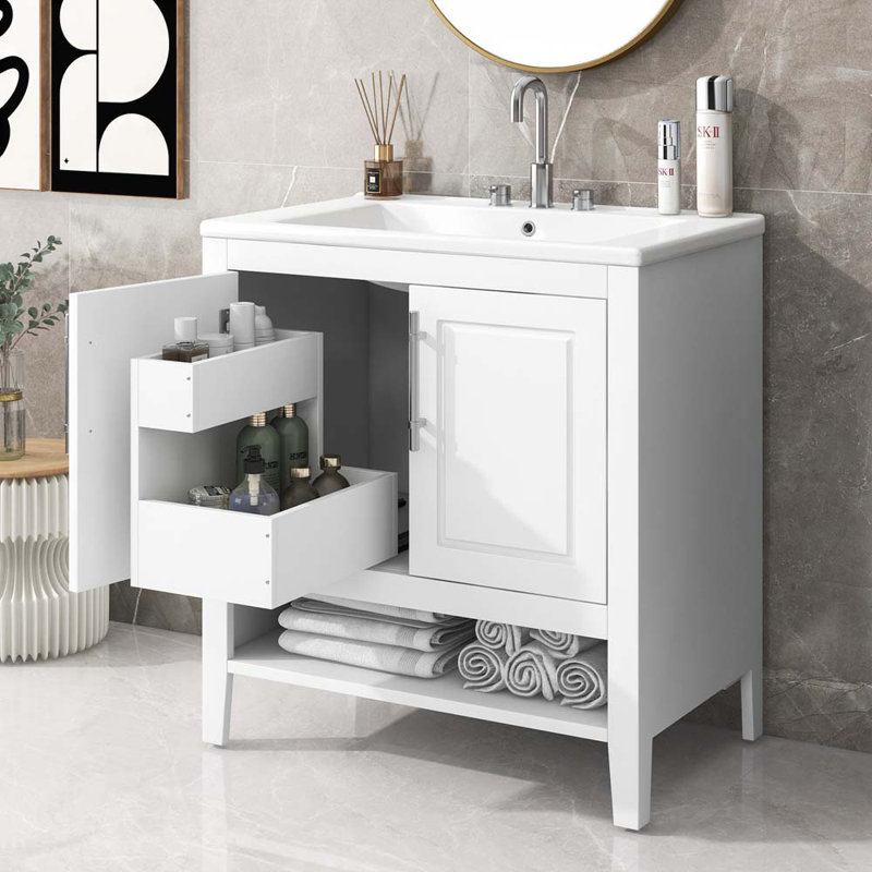 Meuble-lavabo 30 po avec lavabo, armoire multifonctionnelle