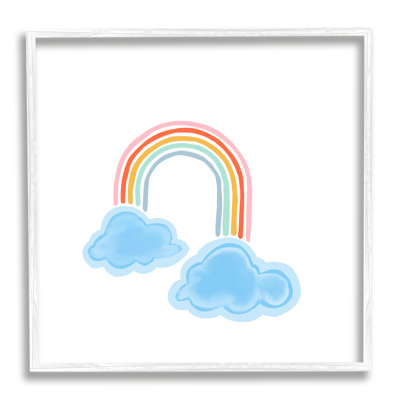 Ba-889-Framed " Whimsical Rainbow With Clouds " by Amelia Noyes
