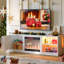 Meuble télé 63 po avec armoire de rangement et tablette à DEL pour téléviseur de 70 po ou moins 63 po-192546583