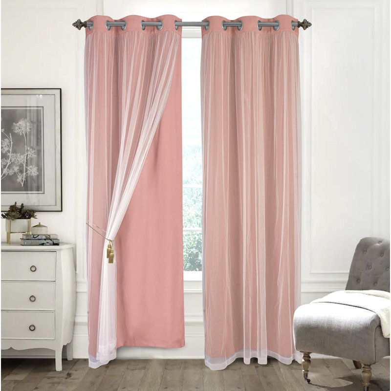 Paire de rideaux obscurcissant Hendrix, L 38 po x L 63 po, Rose
