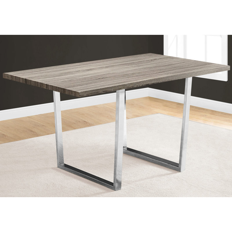 Table de salle à manger moderne 60 po: finition taupe pour la cuisine et le salon Table rectangulaire taupe: pour les repas décontractés