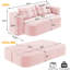 Canapé 78,7 "moderne 2 en 1 pliable avec couverture fonctionnelle et 2 coussins moelleux, canapé en velours côtelé moelleux confortable, canapé-lit convertible, canapé à siège profond pour salon, chambre à coucher, rose bébé-1116304272