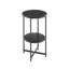 Petite petite table d'appoint ronde, table de bout de ferme à 2 niveaux, tables d'appoint pour petits espaces, tables de chevet pour le salon, tables basses avec tablette de rangement, noir