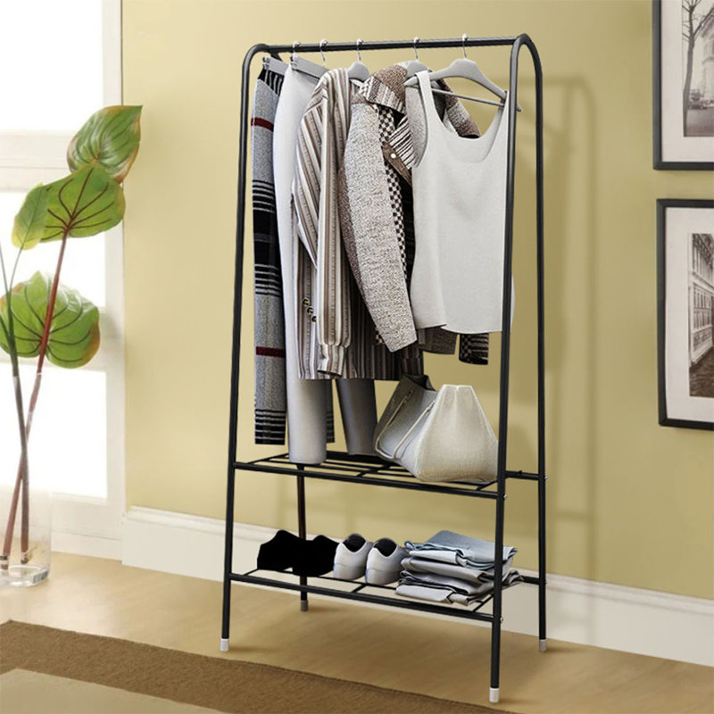 60cm Freestanding Metal Clothes Rail with Bottom Rack