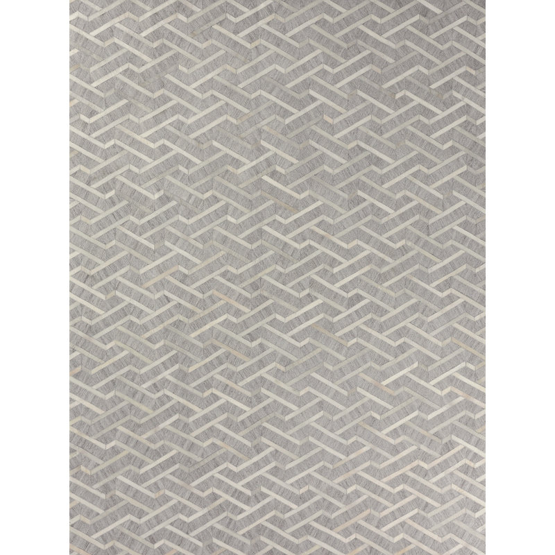 Berlin Cowhide Geometric Area Rug, Rectangle 5' x 8'