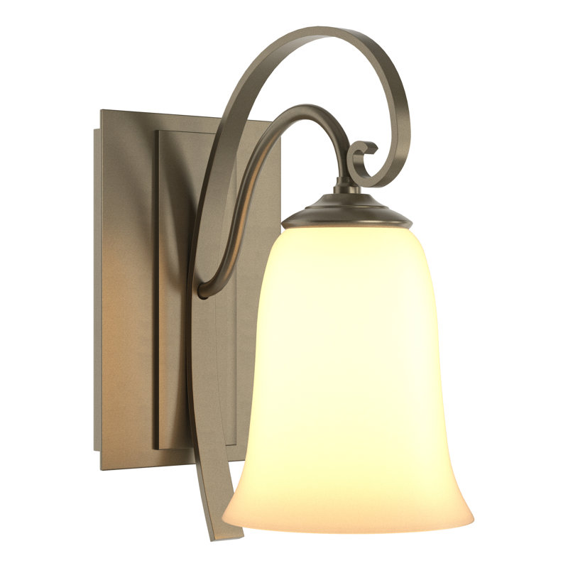 Scroll Sconce - Opal Glass, Soft Gold