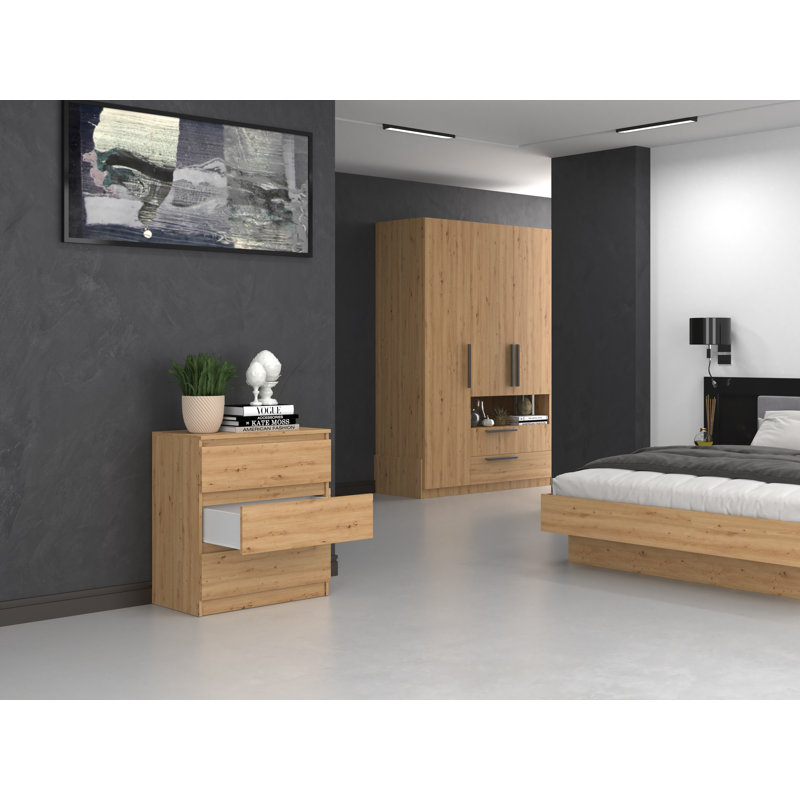Traynor 70cm W 3 - Drawer Chest of Drawers, Artisan Oak
