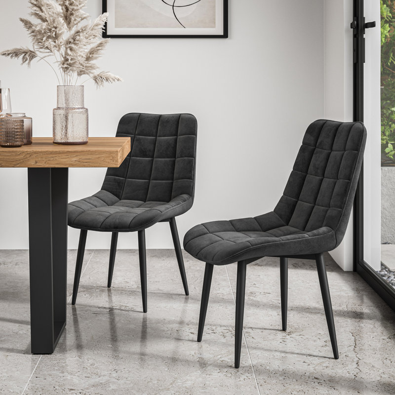 Akaalbir 4 - Person Dining Set, Black/Black/Black