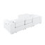 Canapé modulaire en L en cuir véritable 3 pièces avec 2 fauteuils inclinables électriques et appuis-tête réglables WHITE