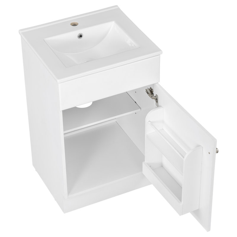 Meuble-lavabo de 20 po avec lavabo, Blanc