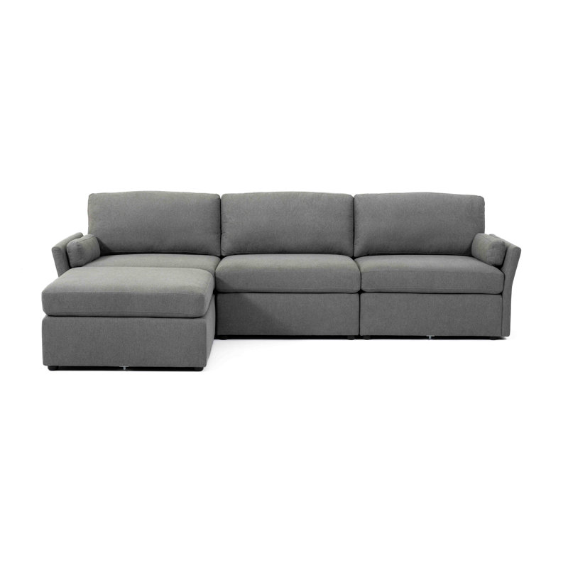 Grimsby 4 - Piece Upholstered Sectional, Gray 100% Polyester