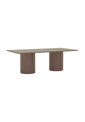 Milo Rectangular Metal Outdoor Dining Table With Umbrella Hole , 84'' in. W 42'' in. D