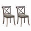 Ensemble de 2 chaises de salle à manger en bois avec dossier en X-121093595