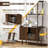 71" Tall Fluted Bookshelf With Sliding Tambour Doors, 4-Tier Book Shelf With Open Display Shelves And Adjustable Footpad, Modern Bookcase With Storage Cabinet For Living Room, Bedroom-730801622
