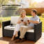 128cm Wide Straight Steel Loveseat